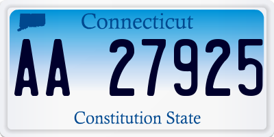 CT license plate AA27925