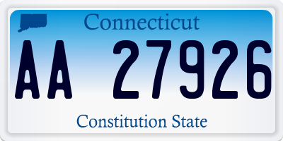 CT license plate AA27926