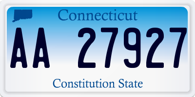 CT license plate AA27927