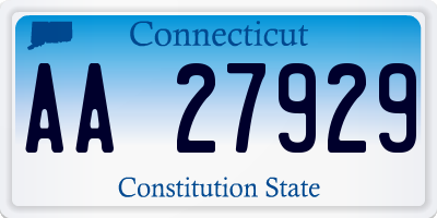 CT license plate AA27929