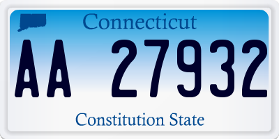 CT license plate AA27932