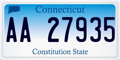 CT license plate AA27935