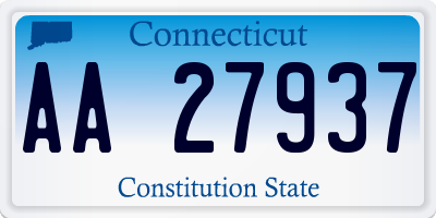 CT license plate AA27937