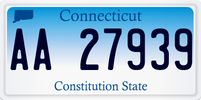 CT license plate AA27939