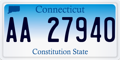 CT license plate AA27940