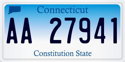 CT license plate AA27941