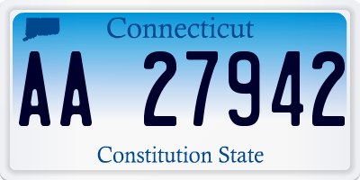 CT license plate AA27942