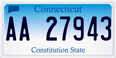 CT license plate AA27943