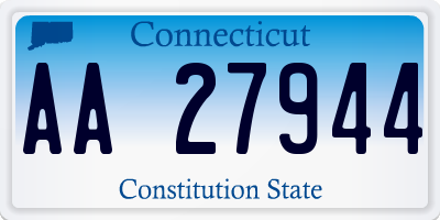 CT license plate AA27944