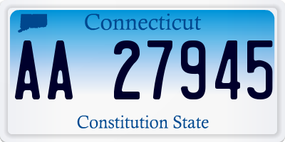 CT license plate AA27945