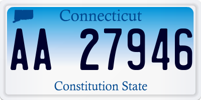 CT license plate AA27946