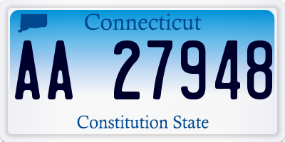 CT license plate AA27948