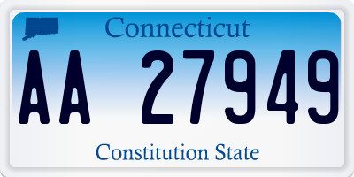 CT license plate AA27949