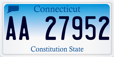 CT license plate AA27952