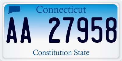 CT license plate AA27958