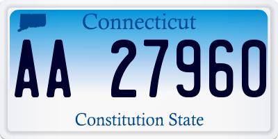 CT license plate AA27960