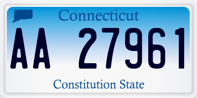 CT license plate AA27961