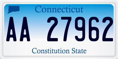 CT license plate AA27962