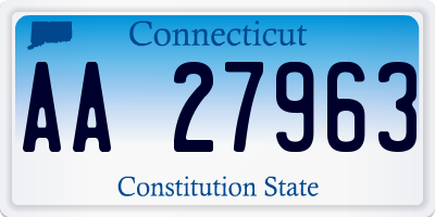 CT license plate AA27963