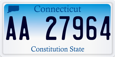 CT license plate AA27964