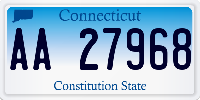 CT license plate AA27968