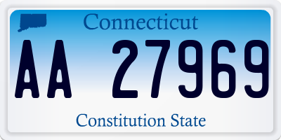 CT license plate AA27969