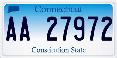 CT license plate AA27972