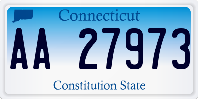 CT license plate AA27973