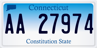 CT license plate AA27974