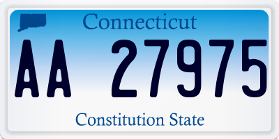 CT license plate AA27975