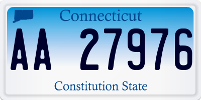 CT license plate AA27976