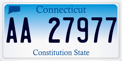 CT license plate AA27977