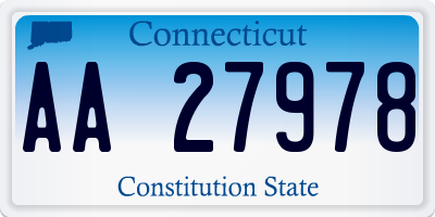 CT license plate AA27978