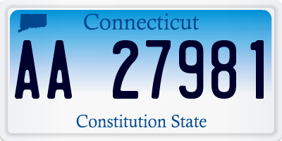 CT license plate AA27981