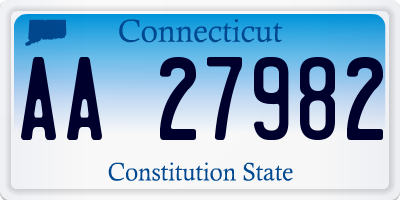 CT license plate AA27982