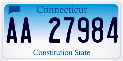 CT license plate AA27984