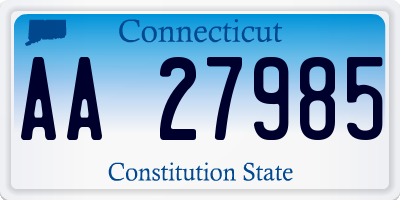 CT license plate AA27985