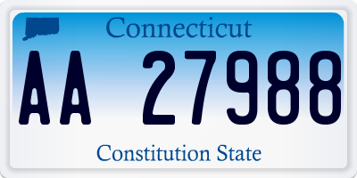 CT license plate AA27988