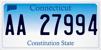 CT license plate AA27994