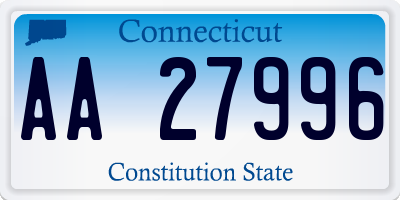 CT license plate AA27996