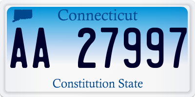 CT license plate AA27997