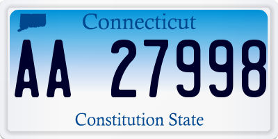 CT license plate AA27998