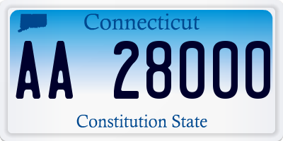 CT license plate AA28000