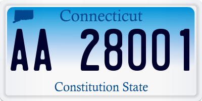 CT license plate AA28001