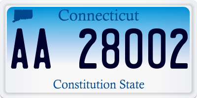 CT license plate AA28002