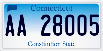 CT license plate AA28005