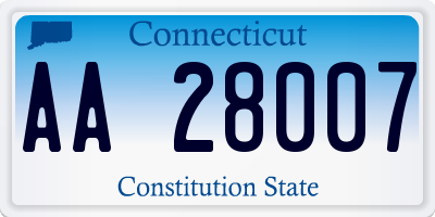 CT license plate AA28007