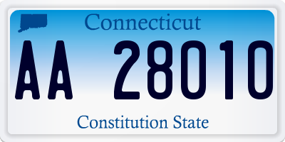 CT license plate AA28010