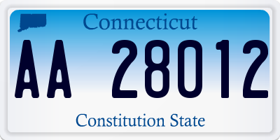 CT license plate AA28012