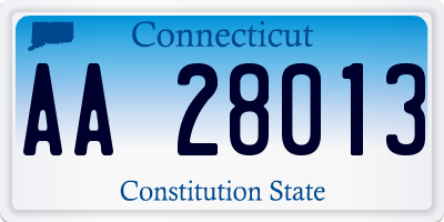 CT license plate AA28013